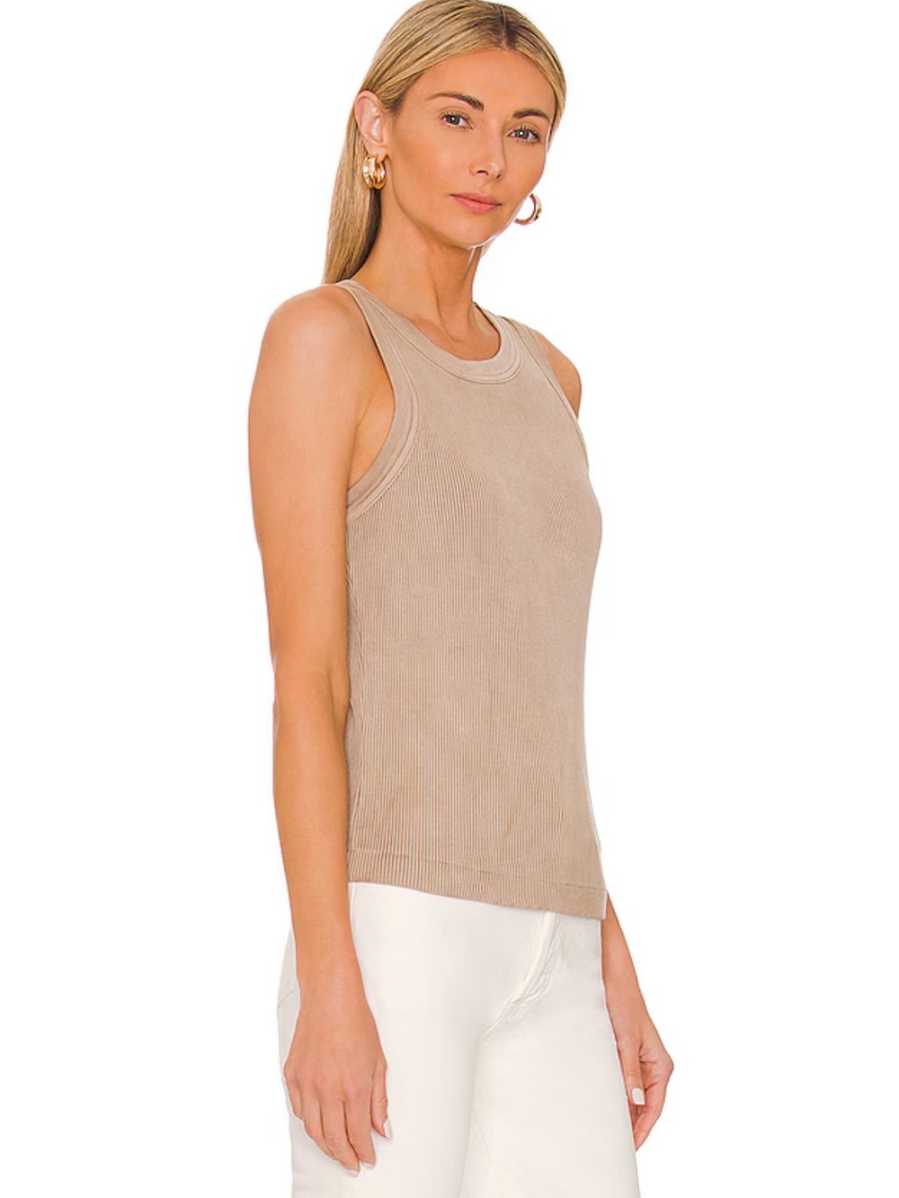 Citizens of Humanity Isabel Rib Tank Tan Size Large - Picture 2 of 9